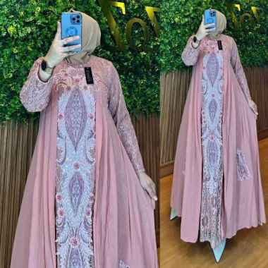 GAMIS DRESS SABYAN BROKAT GAMIS PESTA BURKAT MEWAH PESTA XL E