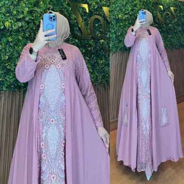 GAMIS DRESS SABYAN BROKAT GAMIS PESTA BURKAT MEWAH PESTA XXL (Semi Jumbo) G