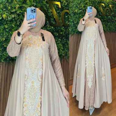 GAMIS DRESS SABYAN BROKAT GAMIS PESTA BURKAT MEWAH PESTA XL H