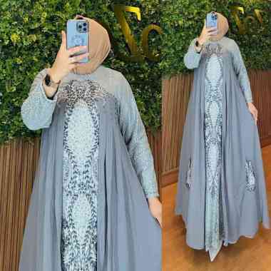 GAMIS DRESS SABYAN BROKAT GAMIS PESTA BURKAT MEWAH PESTA XL I