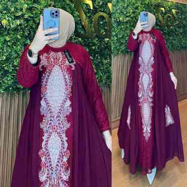 GAMIS DRESS SABYAN BROKAT GAMIS PESTA BURKAT MEWAH PESTA XL J