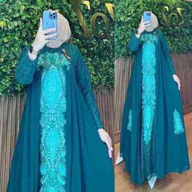 GAMIS DRESS SABYAN BROKAT GAMIS PESTA BURKAT MEWAH PESTA XXL (Semi Jumbo) K