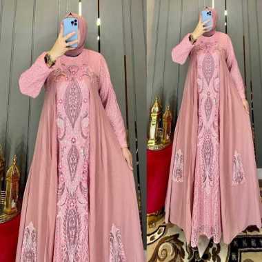 GAMIS DRESS SABYAN BROKAT GAMIS PESTA BURKAT MEWAH PESTA XL N