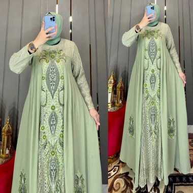 GAMIS DRESS SABYAN BROKAT GAMIS PESTA BURKAT MEWAH PESTA XL O