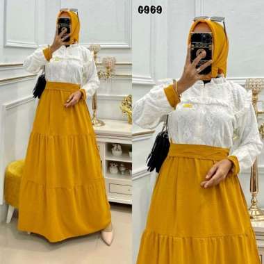 GAMIS CANTIK MURAH DRESS HARIAN BAHAN CRINGKEL LEMBUT MIX BRUKAT BUSUI BISA COD Ld120 B