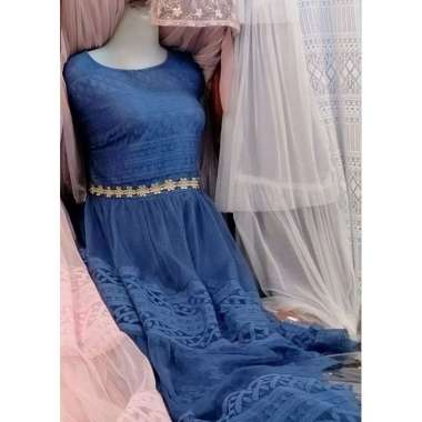 GAMIS BROKAT TILE MEWAH DRESS PESTA CANTIK GAMIS PESTA MODEL TERBARU BURKAT CANTIK Ld110cm (Standard