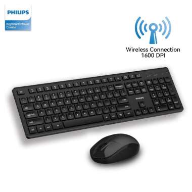 Philips Keyboard Mouse Wireless Set Combo SPT6358 Original - Garansi Resmi