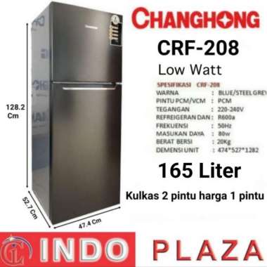 KULKAS 2 PINTU LOW WATT CHANGHONG CRF-208