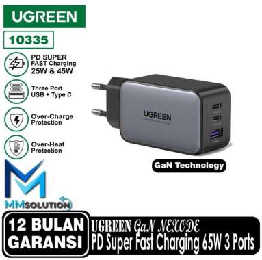 UGREEN Kepala Charge Nexode Gan 200W 100W 65W 45W 30W 20W PPS PD QC GaN NEXODE 65W