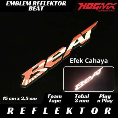 Emblem Motor Reflektor BEAT Logo Bahan Akrilik