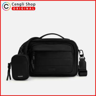 TAS PEDRO SELEMPANG PRIA ORIGINAL SLING BAG BRANDED HITAM BLACK PM014