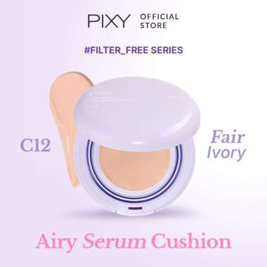 PIXY AIRY SERUM GLOW CUSHION ALAS BEDAK BASE MAKEUP WAJAH C12 FAIR IVORY