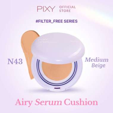 PIXY AIRY SERUM GLOW CUSHION ALAS BEDAK BASE MAKEUP WAJAH N43 MEDIUM BEIGE