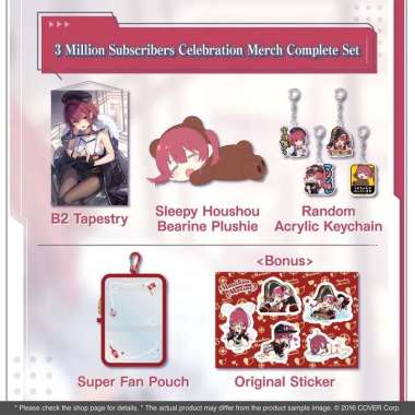 Hololive JP Houshou Marine 3 Million Subscribers Celebration Merch Complete Set