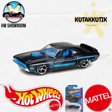 Hot Wheels Mobil Klasik Sedan 71 Dodge Challenger Hitam Strip Biru HW Showroom