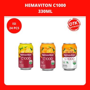 Hemaviton C1000 330ml Kaleng x 24 pcs Less Sugar