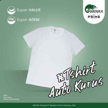 Tshirt putih WENAX PRIME , Baju Kaos Polos Kasual Putih Auto Kurus L