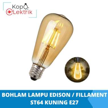 Bohlam Lampu Edison / Fillament St64 Kuning E27