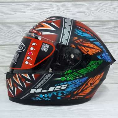 Helm NJS ZX-1 ZX1 ZX 1 MOTIF MORPHEUS BLACK DOFF DOUBLE VISOR L