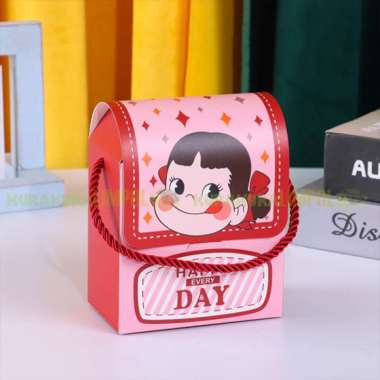 Hampers Goodie Bag Tas Bingkisan Snack Makanan Paper Bag Ulang Tahun Motif Kartun Girl