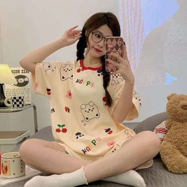 PP60 BAJU TIDUR MOTIF BONEKA LUCU CELANA PENDEK BERUANG