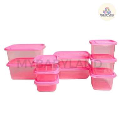 Calista Oita Putih Bening Toples Set isi 10 Pcs | Container Kulkas Wadah Makanan Putih | Kotak Makan