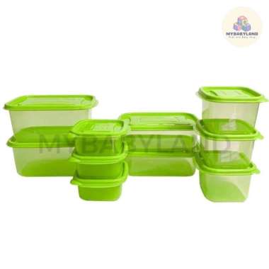 Calista Oita Putih Bening Toples Set isi 10 Pcs | Container Kulkas Wadah Makanan Putih | Kotak Makan