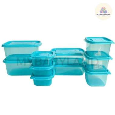 Calista Oita Putih Bening Toples Set isi 10 Pcs | Container Kulkas Wadah Makanan Putih | Kotak Makan