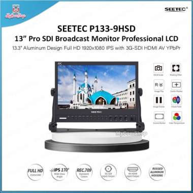 SEETEC P133-9HSD ALUMINUM DESIGN 13" IPS FHD PRO BROADCAST LCD MONITOR WITH 3G-SDI HDMI AV YPBPR