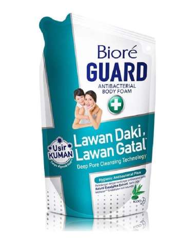 sabun mandi cair biore guard hygienic eucalyptus refil 400