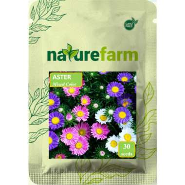 Naturefarm - Benih Bunga Aster Mixed Color - 30 butir