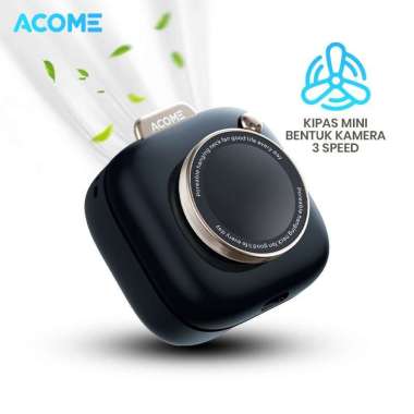 ACOME AF002 Mini Fan Kipas Angin Desain Kamera Kipas Mode Senyap Kipas Meja Kipas Jepit Portable Fas