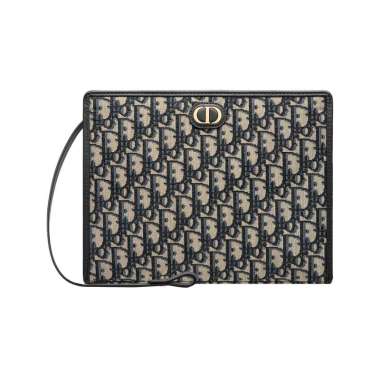 Christian Dior 30 Montaigne Dea Oblique Jacquard Pouch Blue Multi