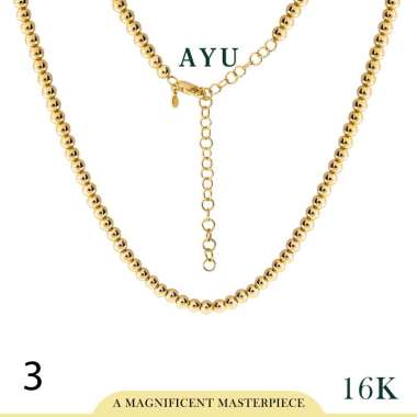 AYU Kalung Emas - Gold Boba Necklace 16k Yellow Gold 4 mm