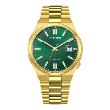 Jam Tangan Pria Citizen Mechanical NJ0152-51X Tsuyosa Automatic Men Green Dial Gold Stainless Steel 