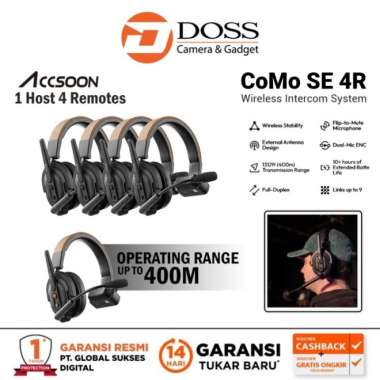 Accsoon COMO SE 4R Wireless Intercom System 1 Host 4 Remotes