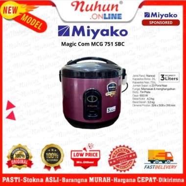 Miyako Rice Cooker MCG-751 SBC 3 Liter 2in1
