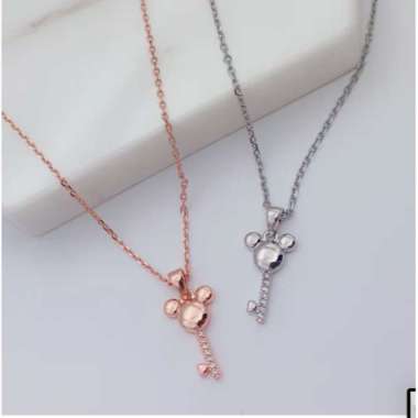 Mice Key Pendant - kalung kristal swarovski lapis emas her jewellery