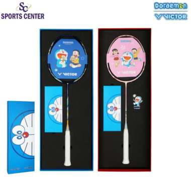 New Special Edition Box 2 in 1 Raket Badminton Victor Doraemon DRM Set