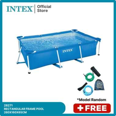 KOLAM RENANG INTEX RECTANGULAR FRAME POOL 260X160X65CM 28271 KOLAM RENANG 2 METER