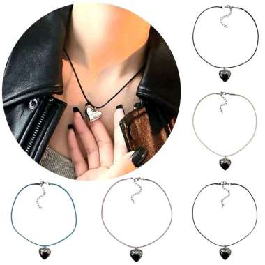 Darina Love Rope Necklace Kalung Tali Liontin Hati Heart Perdant Charm Cinta Kalung Tali Valentine B
