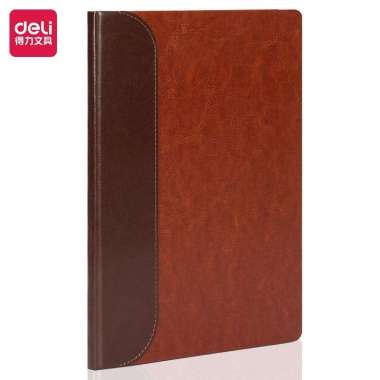 Deli Notebook Cover Kulit / Cover Leather Notebook A5 80 sheets BP132 Brown