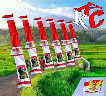 UMBUL UMBUL BANDIR SOEKARNO PANJANG 3METER hijau