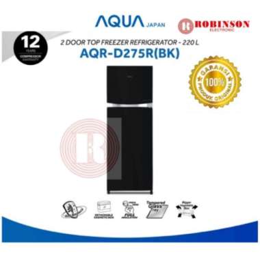 AQUA KULKAS 2 PINTU INVERTER GLASS DOOR - AQR-D275R (MEDAN)