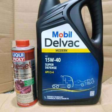 Oli Mobil Delvac mx 15w40 5L & Liqui Moly Diesel Purge Purging #Promo