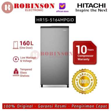 HITACHI KULKAS 1 PINTU 160 LITER - HR1S5164MPGID