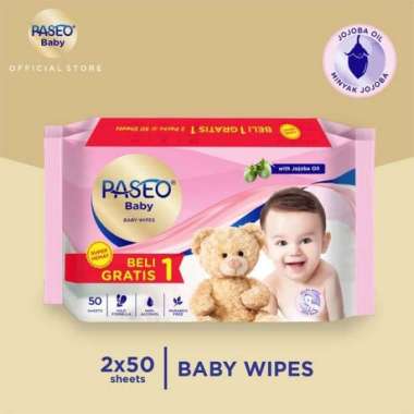 Paseo Baby Wipes With Jojoba Oil 50s Tissue Basah