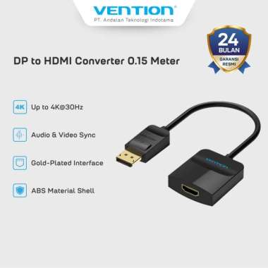 Vention Adapter Converter Mini Display Port DP to VGA 1080P 60Hz ABS - HBD HBG