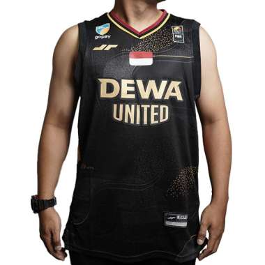 Dewa United Basketball Jersey Match Home Black 2025 L