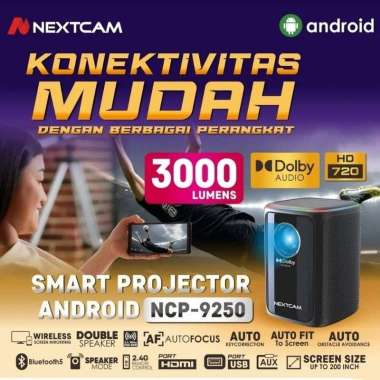 Proyektor Nextcam 9250 Projector android wifi bluetooth proyektor android
